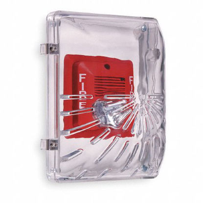 Picture of Audible / Strobe Guard 4 X 6-1/2 X 8-1/2 Inch, Clear, Polycarbonate, With Flush Mounting, Open Back, Indoor, -40 to 250°F Operating Temperature1DPE2