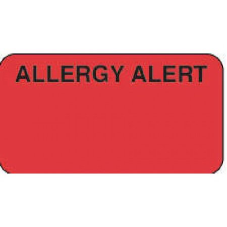 Picture of Pre-Printed Label Allergy Alert Red Paper Allergy Alert Black Alert Label 1-5/8 InchGFFRR06