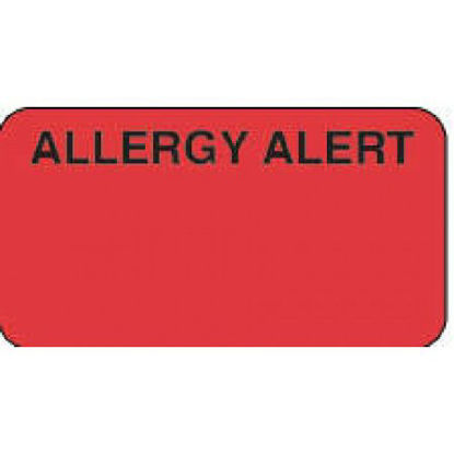 Picture of Pre-Printed Label Allergy Alert Red Paper Allergy Alert Black Alert Label 1-5/8 InchGFFRR06