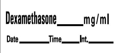 Picture of Drug Label PDC® Anesthesia Label Dexamethasone _mg/mL Date_Time_Int_ White 1/2 x 1-1/2 InchLAN-132