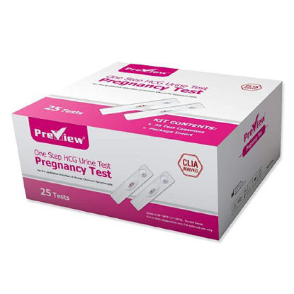 Picture of Rapid Test Kit Preview® Fertility Test / Home Test Device hCG Pregnancy Test Urine Sample 25 TestsPRE-HCG-25C