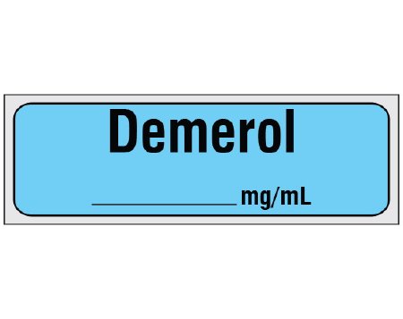 Picture of Drug Label Shamrock Anesthesia Label Demerol_____mg/mL Blue 1/2 X 1 InchSA-248-PRE