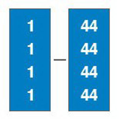 Picture of Pre-Printed Label WRITE-ON TAG® Multipurpose Label Blue / White Tape Number Patterned 1/4 InchT-920-02