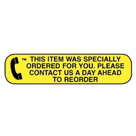 Picture of Pre-Printed Label Apothecary Products® Auxiliary Label Yellow Paper THIS ITEM WAS SPECIALLY ORDERED FOR YOU PLEASE CONTACT US A DAY AHEAD TO REORDER Black Safety and Instructional 3/8 X 1-9/16 Inch40165