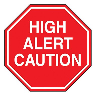 Picture of Pre-Printed Label Indeed Warning Label Red Paper High Alert Caution White Alert Label 2 Inch8345