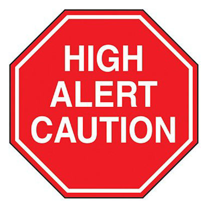 Picture of Pre-Printed Label Indeed Warning Label Red Paper High Alert Caution White Alert Label 2 Inch8345