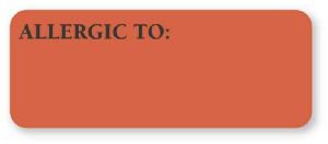Picture of Pre-Printed Label UAL™ Allergy Alert Red Paper Allergic To Black Alert Label 7/8 X 3 InchULVH101