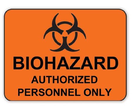 Picture of Door / Wall Sign Caution Biohazard Authorized Personnel Only2001