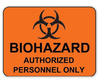 Picture of Door / Wall Sign Caution Biohazard Authorized Personnel Only2001