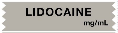 Picture of Drug Label UAL™ Anesthesia Label Lidocaine Gray 1/2 X 1 InchULTA087
