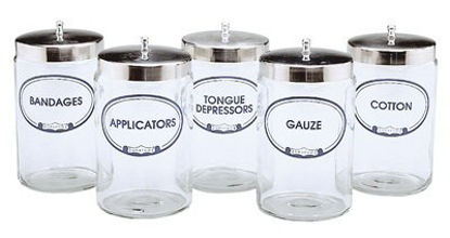 Picture of Sundry Jar Grafco® Glass Transparent Glass Jars, Polished Aluminum Cover 4.25 X 7 Inch3454A B