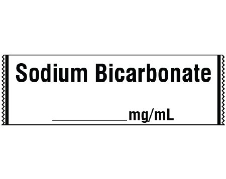 Picture of Pre-Printed Label Shamrock Anesthesia Label White Paper Sodium Bicarbonate_mg / mL Black Medication Name 1/2 X 500 InchSA-3239