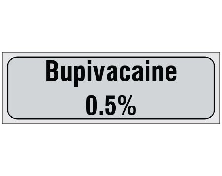 Picture of Drug Label Shamrock Anesthesia Label Bupivacaine 0.5% Gray 1/2 X 1 InchSA-3007-PRE