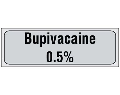 Picture of Drug Label Shamrock Anesthesia Label Bupivacaine 0.5% Gray 1/2 X 1 InchSA-3007-PRE