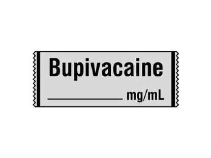 Picture of Drug Label Shamrock Anesthesia Label BUPIVACAINE / _____ mg / mL Gray 1/2 X 1 InchSA-302