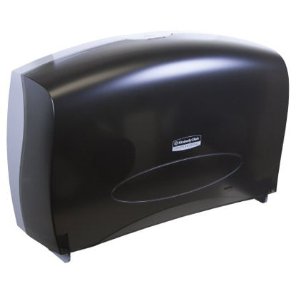 Picture of Toilet Tissue Dispenser K-C PROFESSIONAL Black Smoke Plastic Manual Pull Jumbo Roll Wall Mount09551