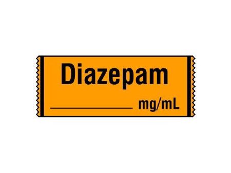 Picture of Drug Label Shamrock Anesthesia Label Diazepam____mg/mL Orange 1/2 X 1 InchSA-210