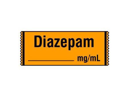 Picture of Drug Label Shamrock Anesthesia Label Diazepam____mg/mL Orange 1/2 X 1 InchSA-210