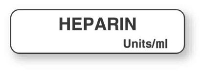 Picture of Drug Label UAL™ Anesthesia Label Heparin Units/mL White 5/16 X 1-1/4 InchULAM119