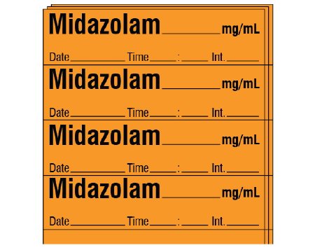 Picture of Drug Label Shamrock Anesthesia Label MIDAZOLAM _____ mg / mL / Date _____ Time _____ Int. _____ Orange 1/2 X 1 InchSA-212-DTI-PK