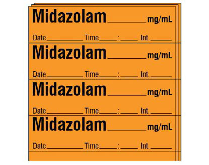 Picture of Drug Label Shamrock Anesthesia Label MIDAZOLAM _____ mg / mL / Date _____ Time _____ Int. _____ Orange 1/2 X 1 InchSA-212-DTI-PK