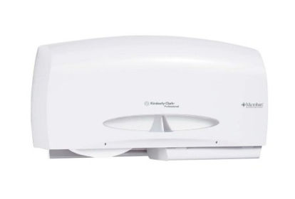 Picture of Toilet Tissue Dispenser K-C PROFESSIONAL White Plastic Manual Pull Double Roll Wall Mount09609