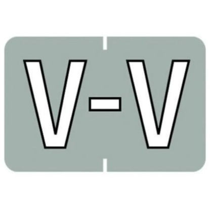 Picture of Pre-Printed Label Barkley® Chart Tab Teal Laminated V V White Alpha Series 25 X 1-1/2 Inch901-34140