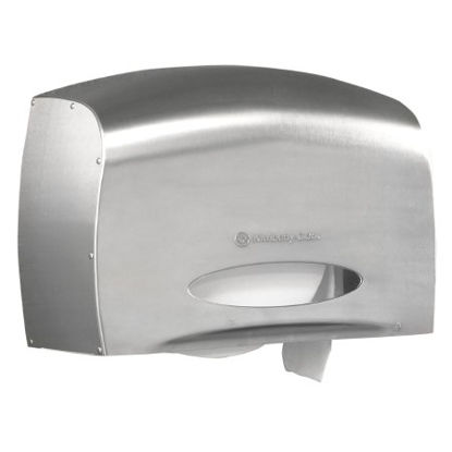 Picture of Toilet Tissue Dispenser Kimberly-Clark Professional Silver Stainless Steel Manual Pull Jumbo Roll Wall Mount09601