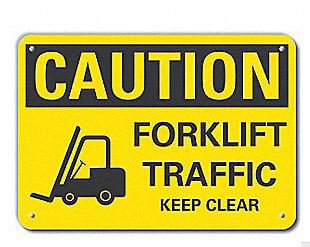 Picture of Wall Sign Caution LYLE CAUTION Forklift Trucks Operating Beyond This Point459Y55