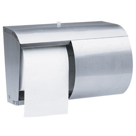 Picture of Toilet Tissue Dispenser K-C PROFESSIONAL Silver Stainless Steel Manual Pull Double Roll Wall Mount09606