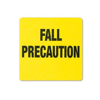 Picture of Pre-Printed Label Barkley® Advisory Label Yellow Autoclavable Fall Precaution Black Alert Label 2-1/2 X 2-1/2 Inch1646-45