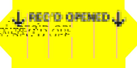 Picture of Pre-Printed Label TXII® Advisory Label Yellow Received Opened Black Quality Control Label 1/2 X 1 InchTX-RO