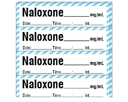Picture of Drug Label Shamrock Anesthesia Label NALOXONE _____ mg / mL / Date _____ Time _____ Int. _____ Blue / White 1/2 X 1 InchSA-251-DTI-PK