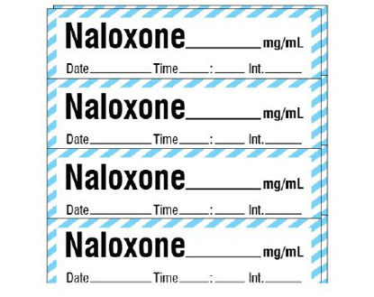 Picture of Drug Label Shamrock Anesthesia Label NALOXONE _____ mg / mL / Date _____ Time _____ Int. _____ Blue / White 1/2 X 1 InchSA-251-DTI-PK