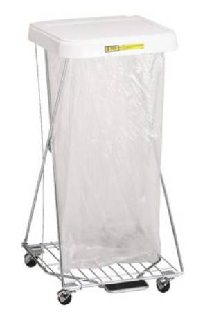 Picture of Hamper Stand Rolling Square Opening Foot Pedal Self-Closing Lid697