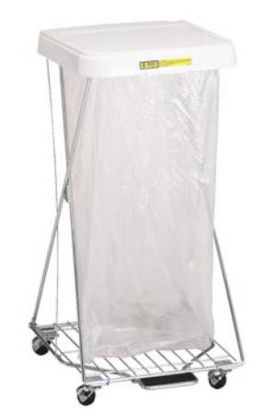 Picture of Hamper Stand Rolling Square Opening Foot Pedal Self-Closing Lid697