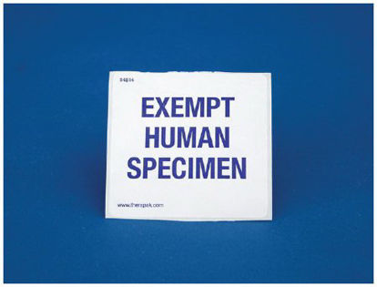 Picture of Pre-Printed Label Therapak™ Laboratory Use Black Paper EXEMPT HUMAN SPECIMEN Lab / Specimen 1 X 3-1/2 Inch22130071
