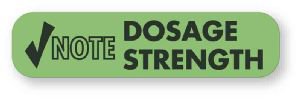 Picture of Pre-Printed Label UAL™ Communication Fill In Green Paper Note Dosage Strength Black Medication Instruction 3/8 X 1-5/8 InchULFP1153