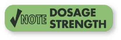 Picture of Pre-Printed Label UAL™ Communication Fill In Green Paper Note Dosage Strength Black Medication Instruction 3/8 X 1-5/8 InchULFP1153