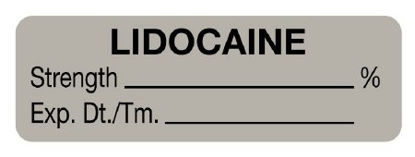 Picture of Drug Label UAL™ Anesthesia Label Lidocaine Strength_% Exp dt Tm_ Gray 1/2 X 1-1/2 InchULAL075