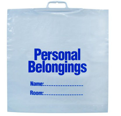 Picture of Patient Belongings Bag 4 X 20 X 20 Inch Polyethylene Snap Closure WhitePHB2020W