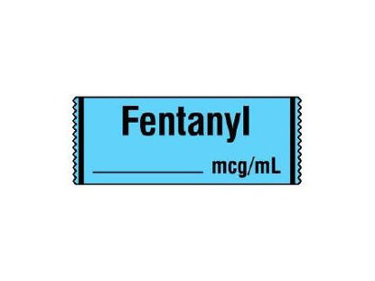 Picture of Drug Label Shamrock Anesthesia Label FENTANYL / _____ mcg / mL Blue 1/2 X 1 InchSA-2413