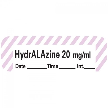 Picture of Drug Label PDC® Anesthesia Label HydrALAzine 20mg/mL Date_Time_Int Violet / White 1/2 X 1-1/2 InchLANS-118D20