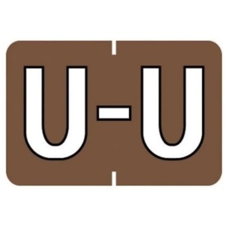 Picture of Pre-Printed Label Barkley® Chart Tab Brown Laminated U U White Alpha Series 9 X 1-1/2 Inch901-34139