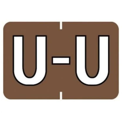 Picture of Pre-Printed Label Barkley® Chart Tab Brown Laminated U U White Alpha Series 9 X 1-1/2 Inch901-34139