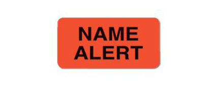 Picture of Pre-Printed Label Barkley® Advisory Label Pink Autoclavable Name Alert Black Alert Label 3/4 X 1-1/2 Inch1646-41