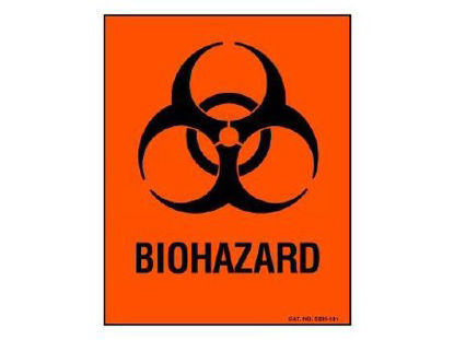 Picture of Pre-Printed Label Shamrock Warning Label Fluorescent Red Biohazard / Symbol Black Biohazard 8 X 10 InchSBH-101