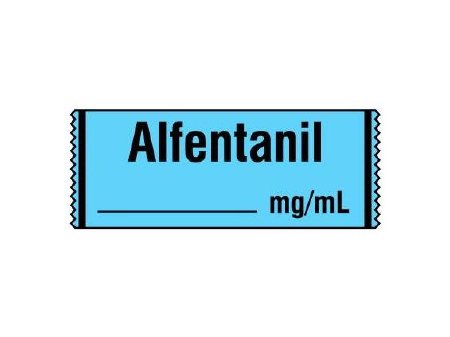 Picture of Drug Label Shamrock Anesthesia Label Alfentanil____mg/mL Blue 1/2 X 1 InchSA-240