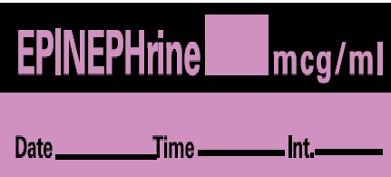 Picture of Drug Label Barkley® Anesthesia Label EPINEPHrine mcg/mL date_time_int_ Violet 1/2 X 1-1/2 InchLAN-6
