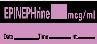Picture of Drug Label Barkley® Anesthesia Label EPINEPHrine mcg/mL date_time_int_ Violet 1/2 X 1-1/2 InchLAN-6